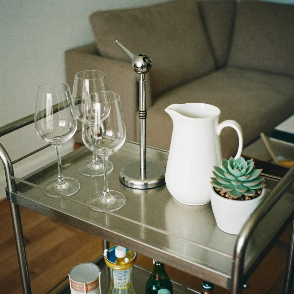 Versatile bar cart setup